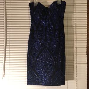 Black & Purple Sequence Homecoming Dress